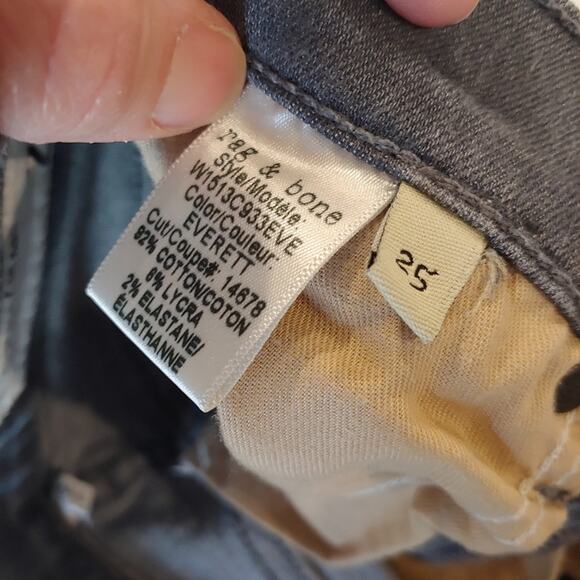 Rag & Bone Gray Raw Hem Ankle Jeans 25 - Picture 8 of 11
